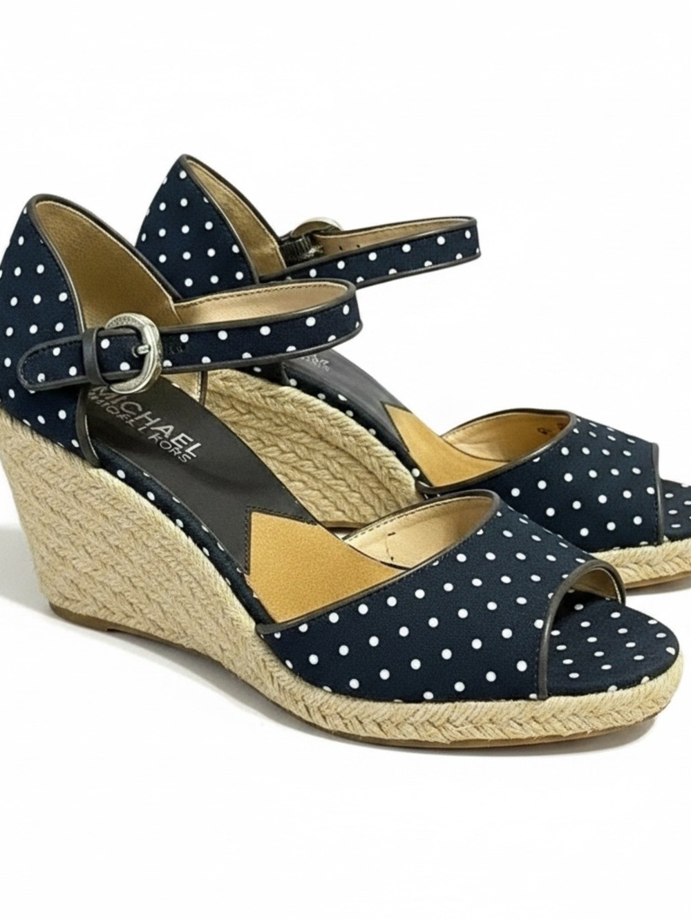 Michael Kors Navy Potadot Wedges